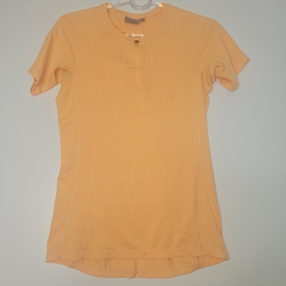 Athleta Womens Pacifica UPF Tee Orange Short Sleeve Size Small - Picture 3 of 13